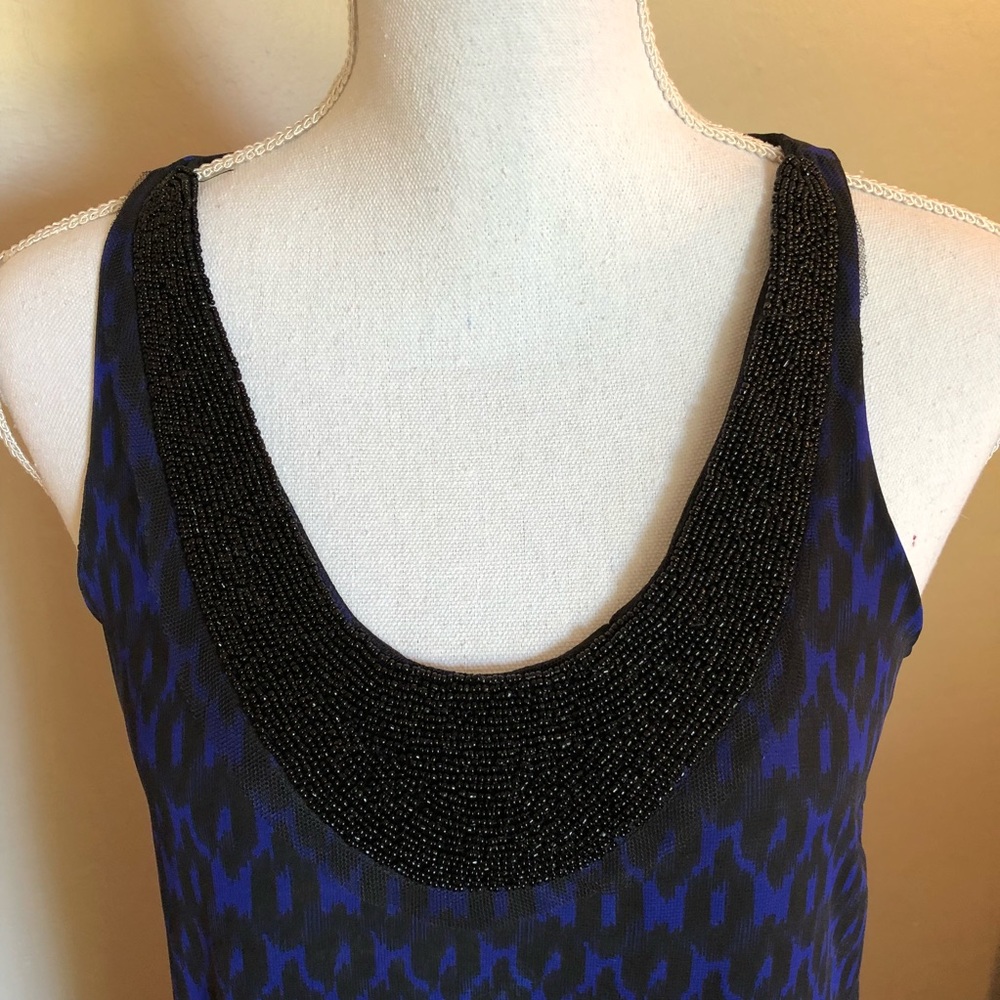 AQUA Navy and Black Tribal Dress